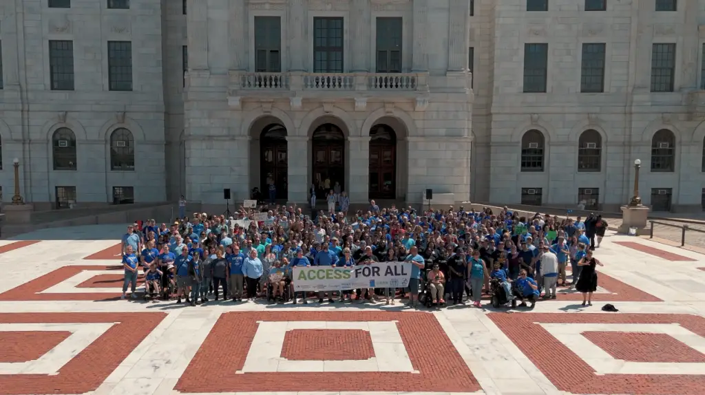Hundreds Rally at Rhode Island State House to Protect Pivotal Services